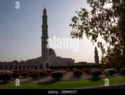 View of Sultan Qaboos Grand Mosque in Muscat, Sultanate of Oman. Stock Photo