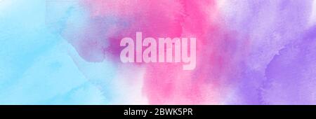 Fantasy pastel light blue, pink and purple watercolor for background. Stain artistic vector used as being an element in the decorative design of heade Stock Vector