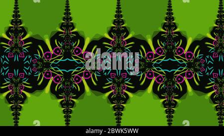 Ornate geometric pattern and artfully abstract multicolored background