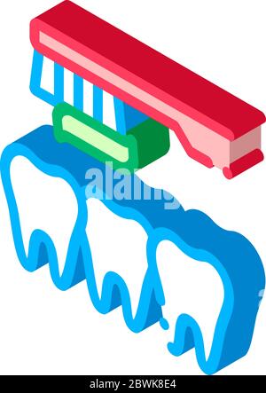 Dentist Teeth Cleaning isometric icon vector illustration Stock Vector