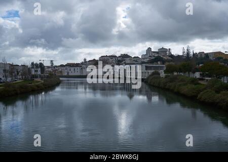Tavira city view with river gilao in Algarve, Portugal Stock Photo