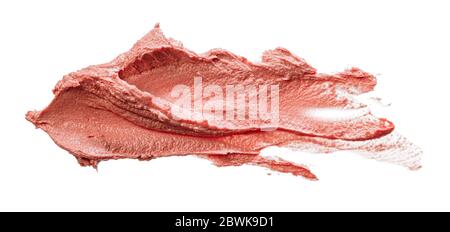 Stains of a pink lipstick isolated on white background Stock Photo
