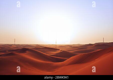 Sunrise On The Red Sand Dunes