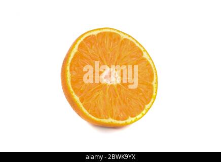 Close up of orange half isolated on white background Stock Photo