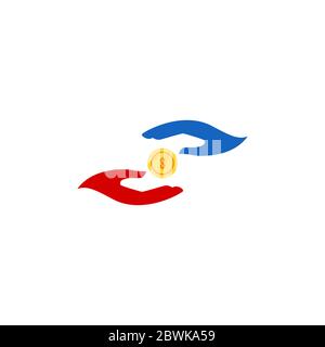 hand care coin vector design template illustration Stock Vector