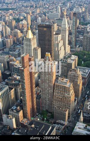 amazing view and panoramic view of New York from the top of Empire State Building. spring time, in the afternoon Stock Photo