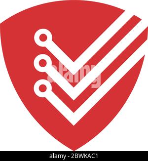 Shield Computer Internet Network Technology Security Logo Stock Vector