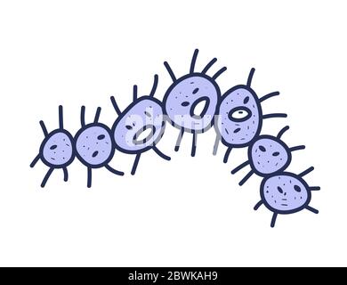 Bacterias cell. Vector illustartion in doodle style. Stock Vector