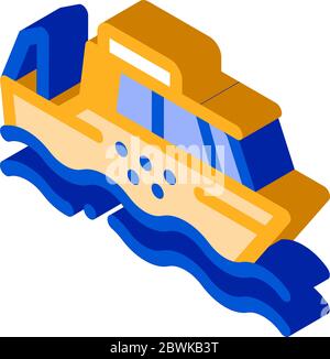 Public Transport Water Taxi isometric icon vector illustration Stock Vector