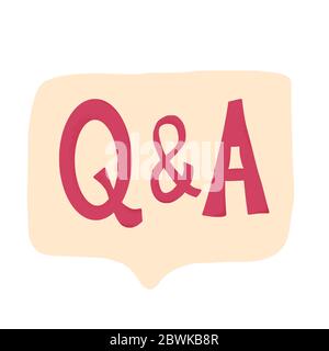Q and A text emblem. Question & Answer. Vector           illustration. Stock Vector
