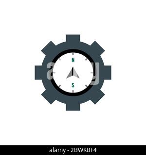 gear compass vector design template illustration Stock Vector