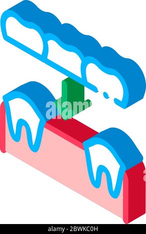 Caries Treatment Icon Isometric Vector. Caries Damaged Tooth Near 