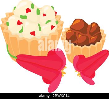 Traditional cupcake icon, isometric style Stock Vector