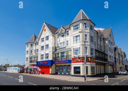 Roadside amusement arcade and beach shop on the seafront of Bognor Regis, a seaside town in West Sussex, south coast England Stock Photo