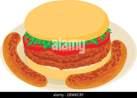 Belgian fastfood icon, isometric style Stock Vector