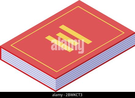 Judge book icon, isometric style Stock Vector
