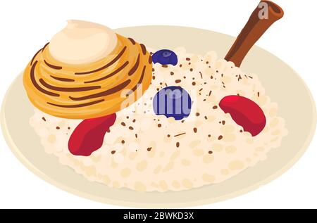 Belgian breakfast icon, isometric style Stock Vector