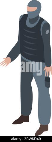 Special forces policeman icon, isometric style Stock Vector