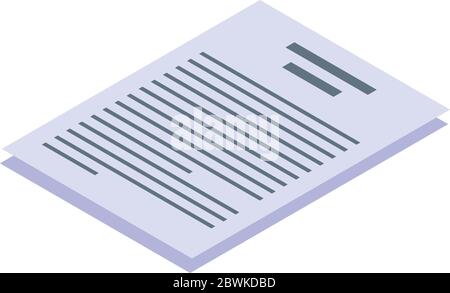 Judge paper icon, isometric style Stock Vector