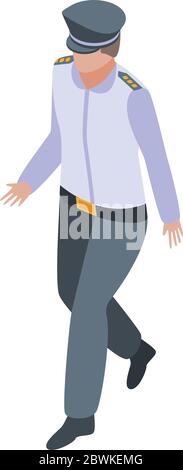 Police officer icon, isometric style Stock Vector