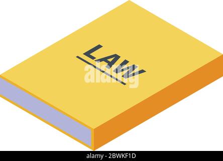 Law book icon, isometric style Stock Vector