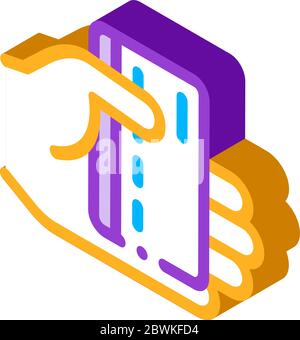 Hand Holding Credit Card isometric icon vector illustration Stock Vector