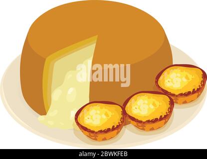 Belgian cheese icon, isometric style Stock Vector