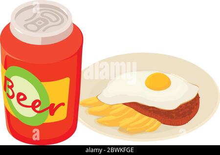 Belgian cuisine icon, isometric style Stock Vector