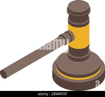 Judge gavel icon, isometric style Stock Vector