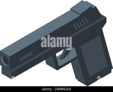 Gun icon, isometric style Stock Vector