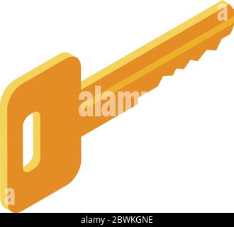 Key icon, isometric style Stock Vector