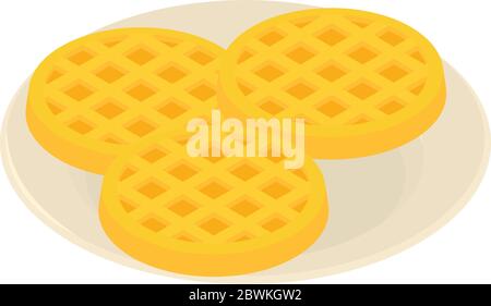 Belgian waffle icon, isometric style Stock Vector