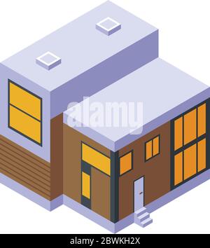 Summer cottage icon, isometric style Stock Vector