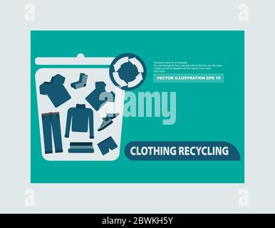 Recycling clothing. Stock Vector