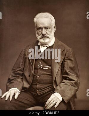 Portrait of Victor Hugo (1802-1885 ), French poet, novelist, and dramatist of the Romantic movement. Location National Library of France Stock Photo