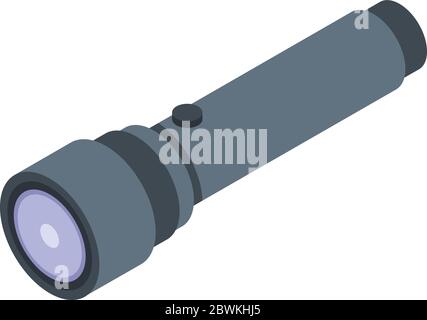 Flashlight icon, isometric style Stock Vector