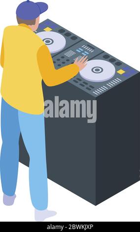 Party dj icon, isometric style Stock Vector
