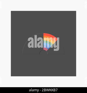 Black rainbow flat style on a black background Stock Vector