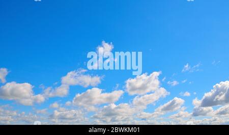 Beautiful Blue cloudy sky. Panorama. Abstract background Stock Photo