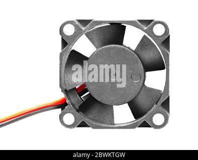 Mini computer cooling fan, isolated on a white background Stock Photo