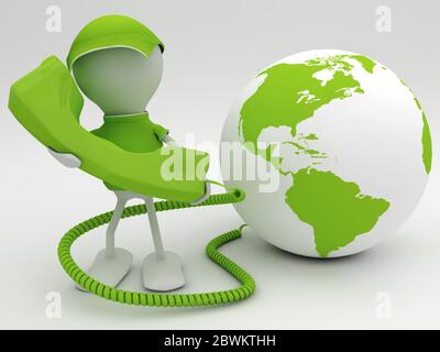 Voice over internet protocol concept. 3d rendered illustration. Stock Photo