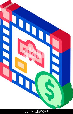 Interactive Kids Game Monopoly isometric icon vector illustration Stock Vector
