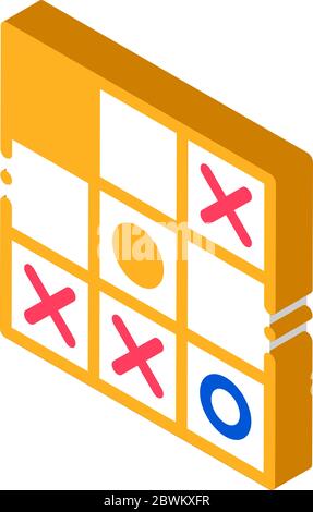 Kids Game Noughts And Crosses isometric icon vector illustration Stock ...