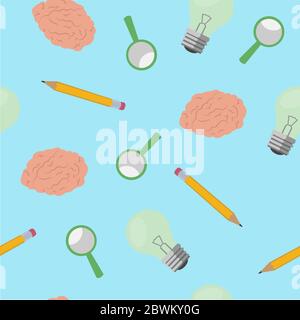 Seamless Pattern Background Thinking Themed Stock Vector