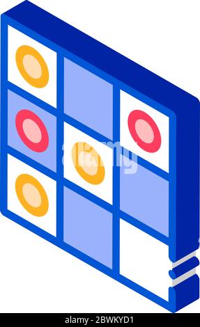 Interactive Kids Game Draughts isometric icon vector illustration Stock Vector