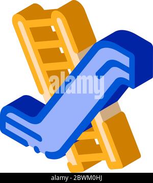 Interactive Kids Playground Slide isometric icon vector illustration Stock Vector