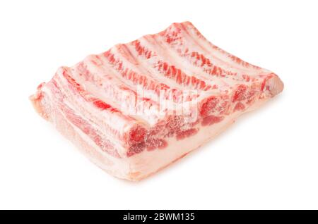 Raw pork ribs isolated on white background Stock Photo