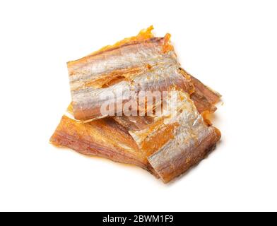 Dried fish fillets isolated on a white background Stock Photo