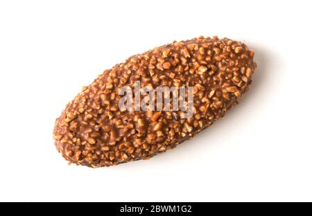 Milk chocolate piece bar with hazelnut and almond isolated on a white background Stock Photo