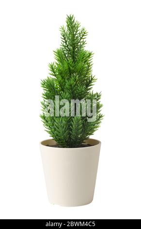 Fake Christmas tree isolated on a white background fir-tree Stock Photo